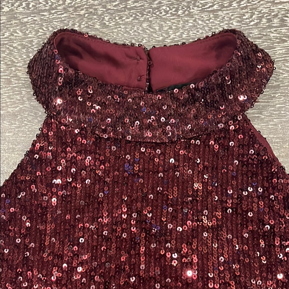Women’s Cable & Gauge Burgundy Sequin Halter Top Size Small - Picture 6 of 12